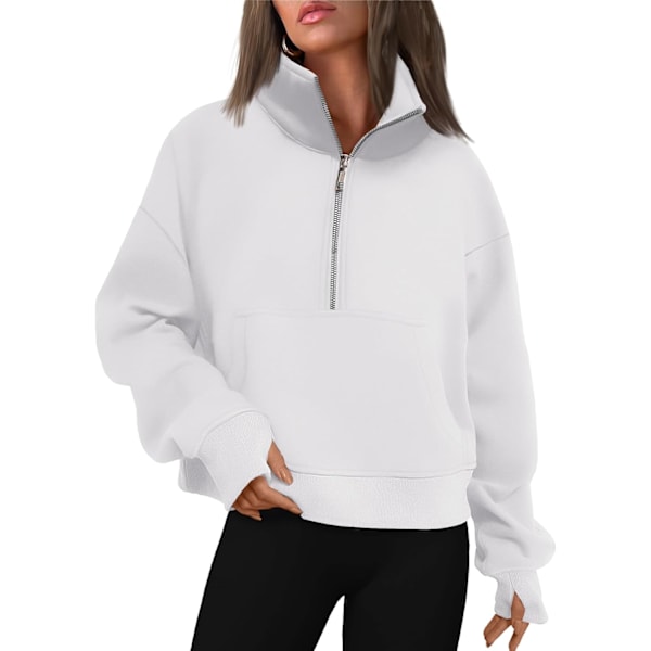 N Dam Oversized Sweatshirts Halv Zip Pullover Fleece Quarter Zip Up Hoodies 2023 Höst Mode Kläder Vinter Outfits