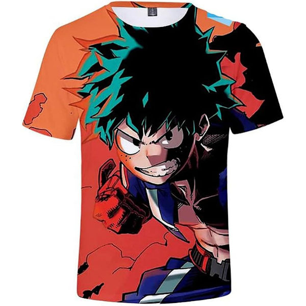 Cosplay My Hero MHA T-shirt - 3D-tryckt sublimering Rund hals T-shirt - Anime och Manga Halloween-tröja för unisex vuxen  X-Large
