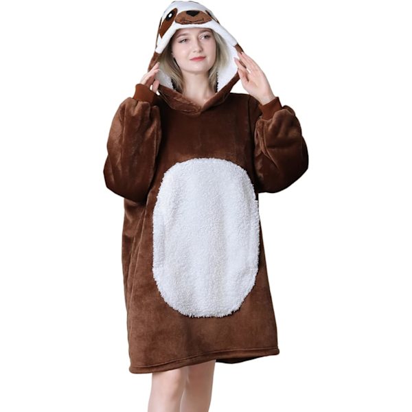 enshin Oversized Hoodie, Bärbara filtar, Sweatshirt för kvinnor, Bekväm flanellfilt, Kroppsfilt