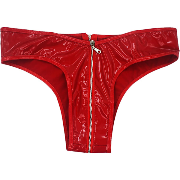 YA Dam Läder Booty Shorts Blanka Metalliska PVC Underkläder Assort för Rave Dans Festival Fest Klubb Heta Shorts 1 Re Large