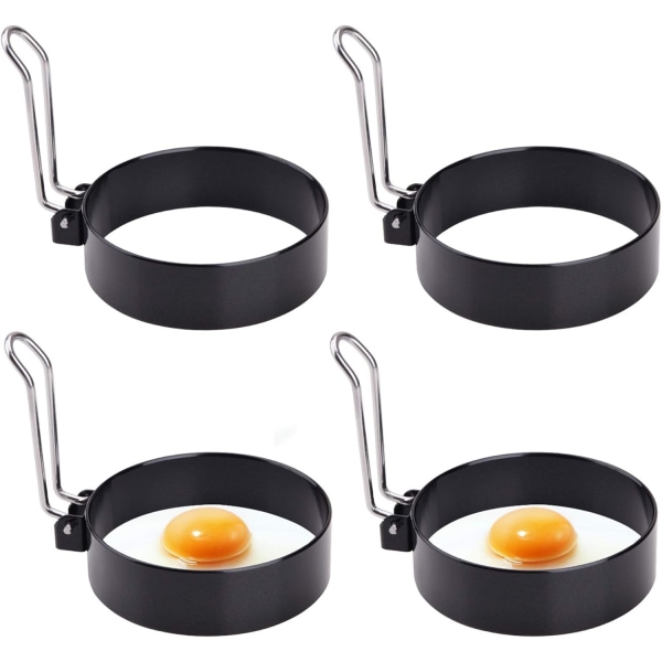 Ring, rund professionell form, äggkokare för matlagning, rostfritt stål, rund form för 4 st.