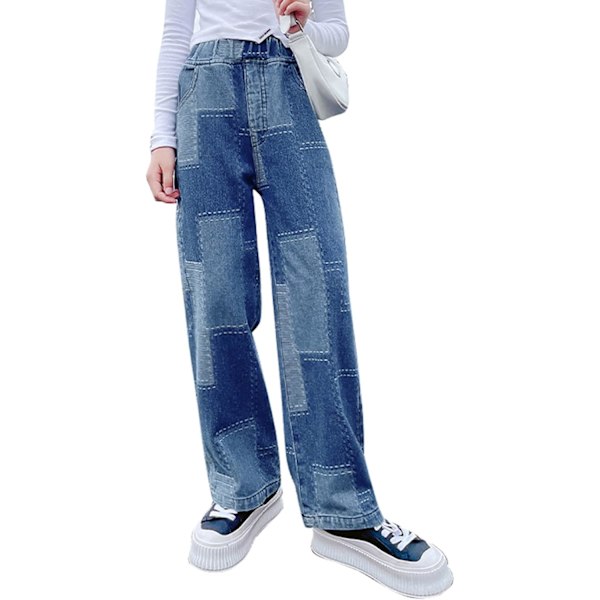 byrrly Flickor Vida Ben Jeans Barn Lös Elastisk Midja Casual Denimbyxor Med Ficka