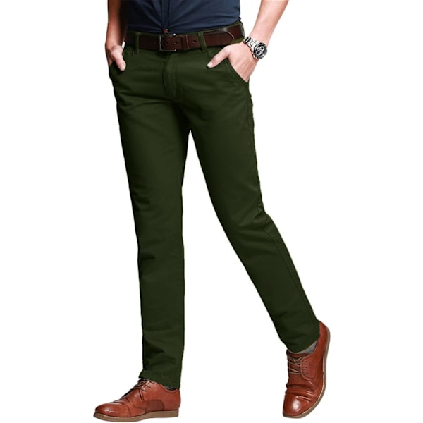 ch herr Slim Tapered Stretchy Casual byxor 8050 Army Green 42W x 31L