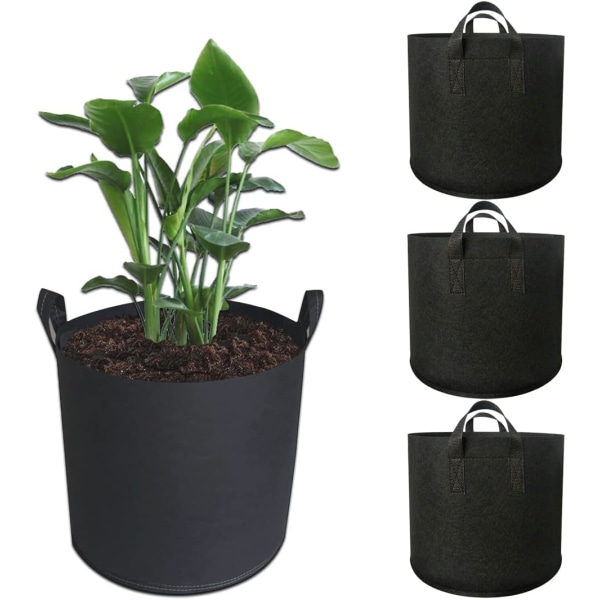 3ck 3 Gallon Plant Grow Bag Non-Woven Aeration Tyg Krukor Plantering Grow Bags för V7 Gallon