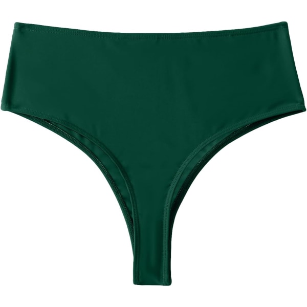 dusa högskurna badkläder för damer Strandtrosa String med hög midja bikinibotten mörkgrön liten