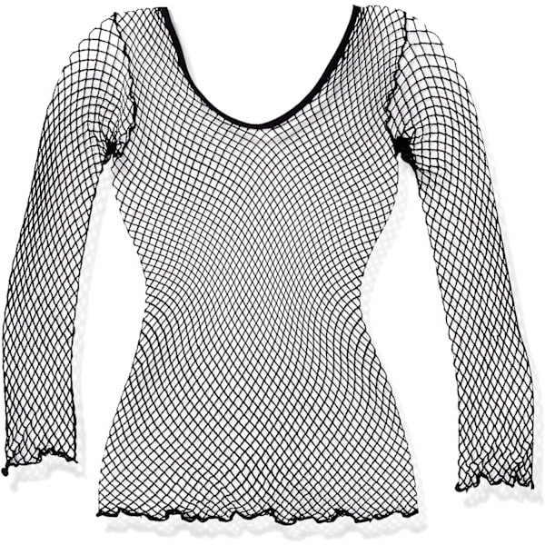 ic Legs Dam Spandex Långärmad Fishnet Cami Svart One Size