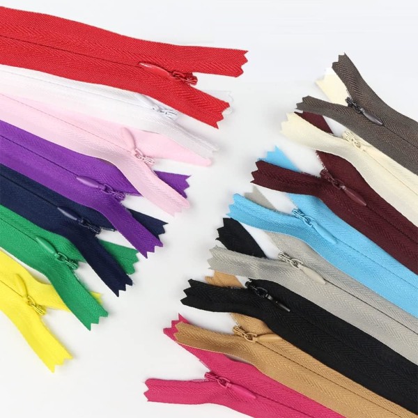 CS Nylon Osynlig Blixtlås, Sy Osynliga Blixtlås Bulk Blixtlås Tillbehör för Skräddarsydda Sömnadstillbehör DIY Sömnadsverktyg