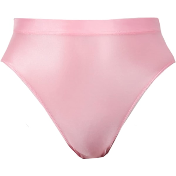 udmall Högt skurna stringtrosor för kvinnor Trosor Balettdans Underkläder Booty Shorts Glänsande trosor Stil-1-rosa X-Large
