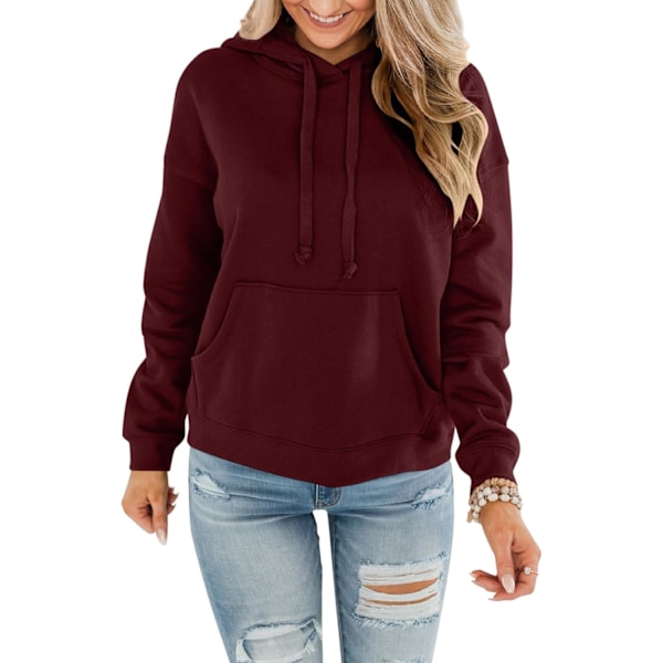 NDESIGNE Dam Färgblock Hoodies Toppar Casual Långärmad Pullover Tröjor med Fickor