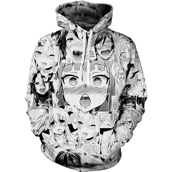 Huvtröjor Anime Collage Hoodie Unisex Casual Novelty Pullover Sweatshirts Huva Anime Waifu1 Small
