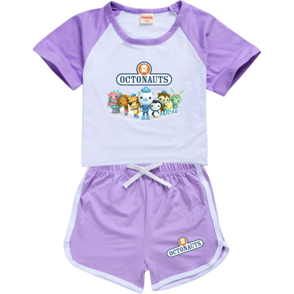 E Girls Sommar Outfit Bomull T-shirt och Shorts Set Småbarn till Stora Barn