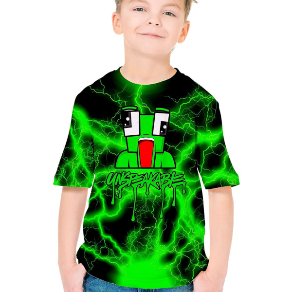 I Boys' Game Shirt 3D- print kortärmad T-shirt för barn Color3 Small