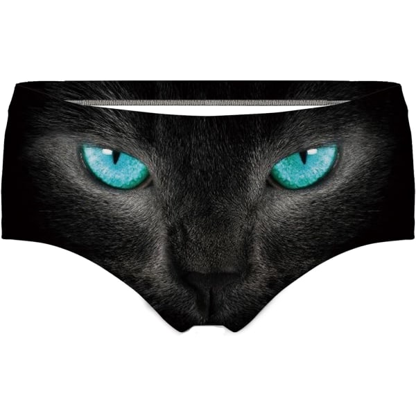 KAIJIA Dammode Flirtig Sexig Rolig Stygg 3D printed Söta djur Underkläder Trosor Presenter Blue Eyed Cat Medium