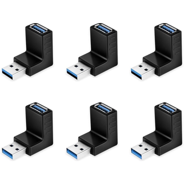 [Paket] ELUTENG USB 3.0 90 graders rätvinklig USB-förlängningsadapter hane till hona USB 3.0 Super Speed-kontakt UP Down / Left Right USB-förlängningskoppling