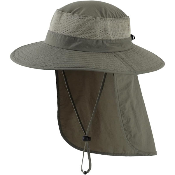 racy Unisex Outdoor Bred Brätte Solhatt Mesh UPF50+ Safarihattar med Nackskydd Fiskehattar