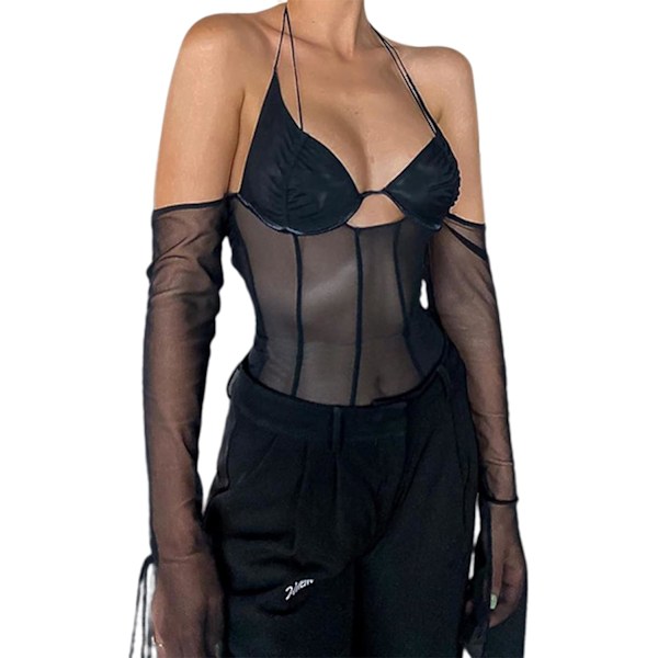 idoo Dam sommar axelbandslös bas enfärgad ärmlös stretch crop tank top t-svart brun x-small