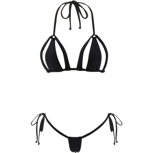 RRYLO Olika stilar Micro Bikini Set Multi Simdräkter Baddräkt Simunderkläder Svart3