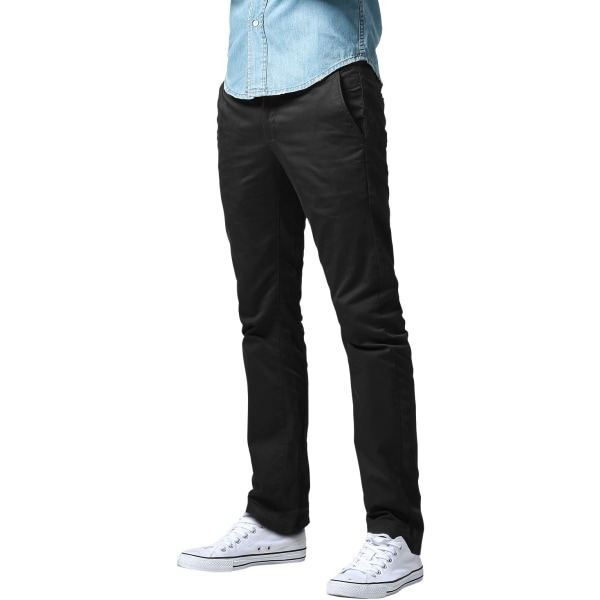 ch Slim Fit Casual Byxor med raka ben för män (32, 8122 Svart)