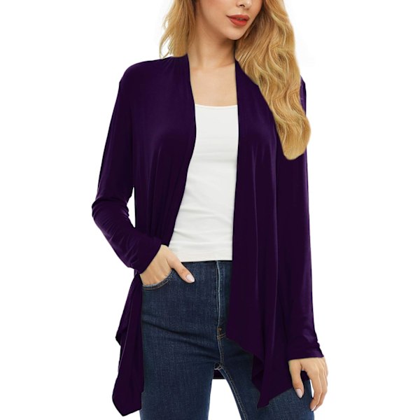 Koftor för kvinnor Casual Open Front Långärmad Lätt Mjuk Basic Cardigan
