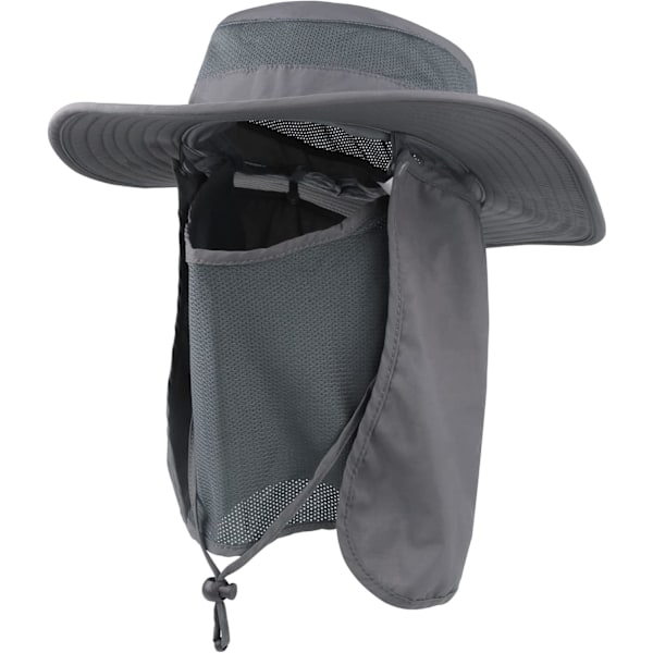 Utomhus solhatt UPF 50 skydd Boonie vattentät fiskekeps för män och kvinnor ansiktsmask sommar avtagbar mesh nacke ansiktsflik hatt