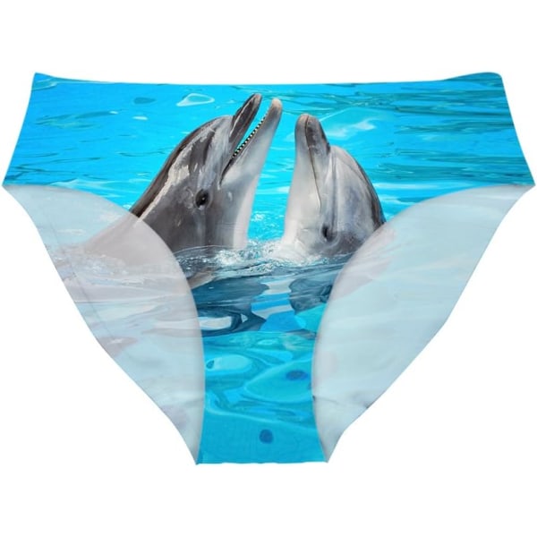 lukee Sexiga Kvinnor Underkläder Trosor Andas Hipster Trosa Vit Alpaca Print Delfin 1 Liten