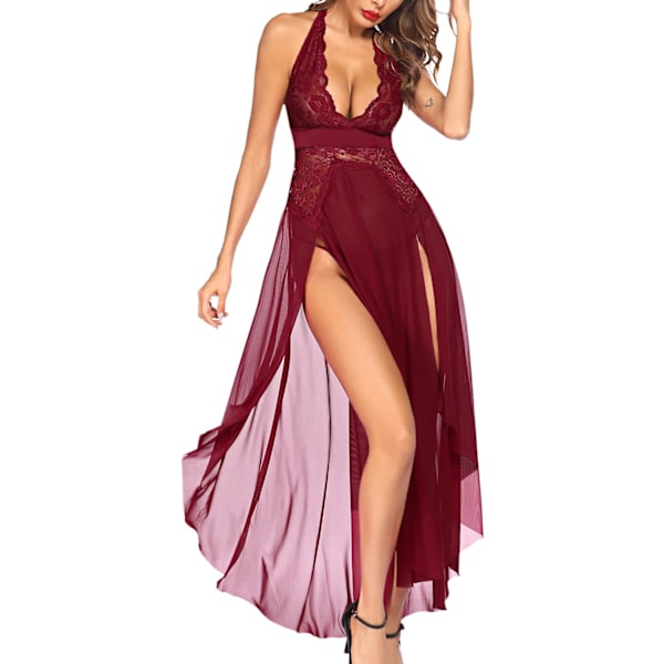 dlove Damkläder Lingerie Teddy Bodysuit med Strumpeband Spets Babydoll Full Slips Inga Strumpor Lila Röd XX-Large