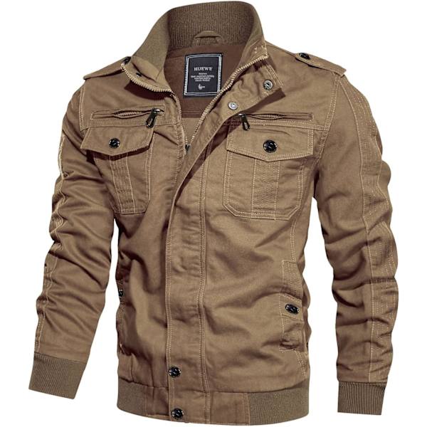 EWE Herr Militärjacka Utomhus Lätt Bomullsjacka Casual Bomberjacka 01#khaki X-Large