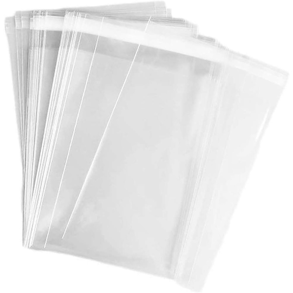 YQ 100 st transparenta 7\" x 10\" självhäftande cellofanpåsar återförslutningsbara poly-påsar 2,8 mil för kakor, godis, presentbageri, 7x10 tum (förpackning om 100)