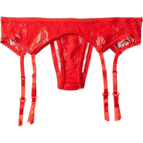gant Moments Dam Spets Bälte och String Set Röd One Size