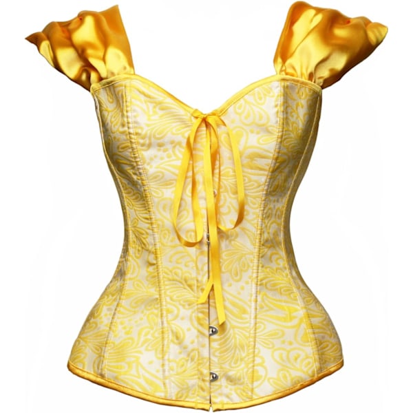 ingerie Dam Halloween Kostym Prinsessa Bustier Korsett Topp Gul (Belle) XX-Large