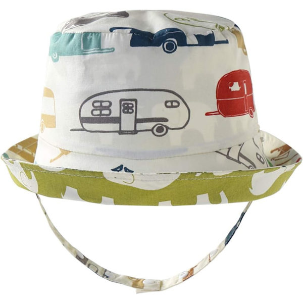 racy Baby Toddler Kids Vändbar Solhatt UPF 50+ Solskydd Bucket Hat Fällbar Strandhatt Vit/Avokado G 4-8 År