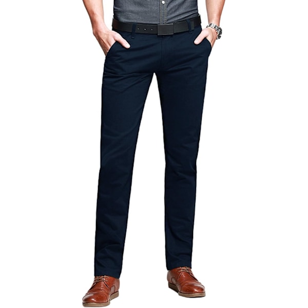 ch herr Slim Tapered Flat Front Casual byxor blå 36