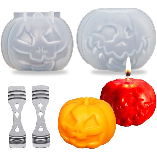 ack Mini Skull Resin Silicone Mögel, 3D Skull Head Candle Mögel Kit för Resin Armband, Lera, Candle Wax Casting, Chocol Pumpkin_Candle_