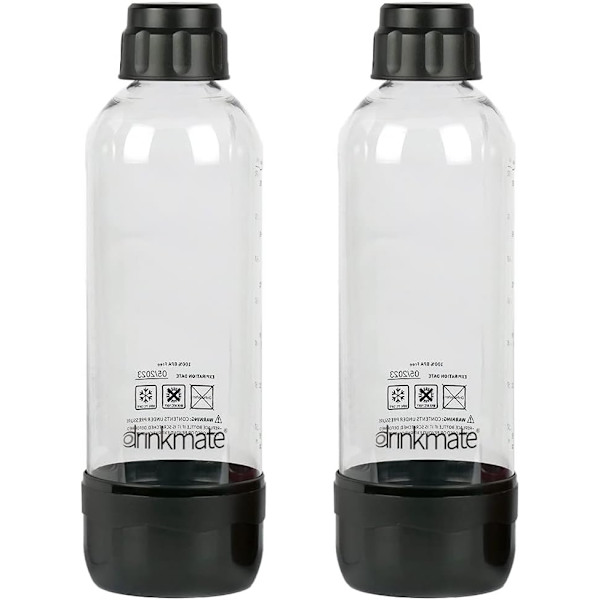 Dnkmate kolsyreflaskor (tvåpack) (1L, svart)