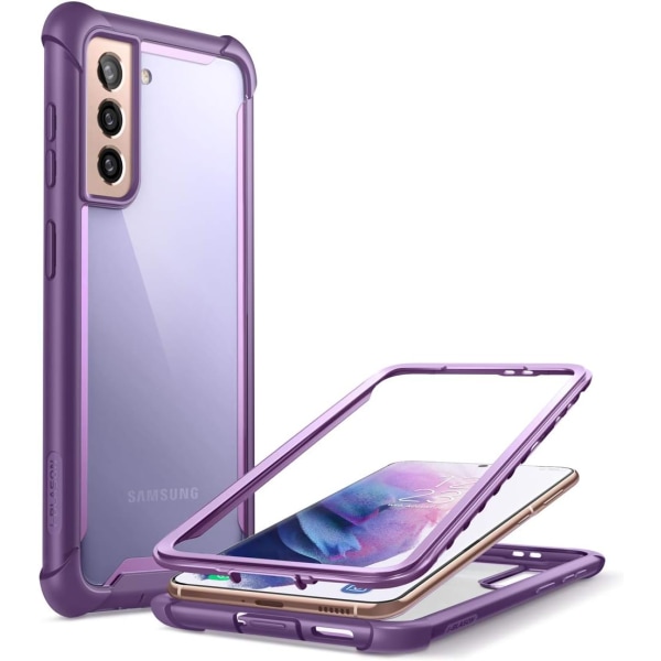 lason Ares Series Skal Designad för Galaxy S21 Plus 5G (2021 Release), Robust Klart Bumperfodral Utan Inbyggd Skärm  Lila