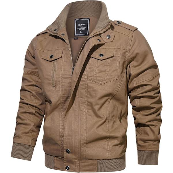 EWE Herr Militärjacka Utomhus Lätt Bomullsjacka Casual Bomberjacka 02#khaki Medium