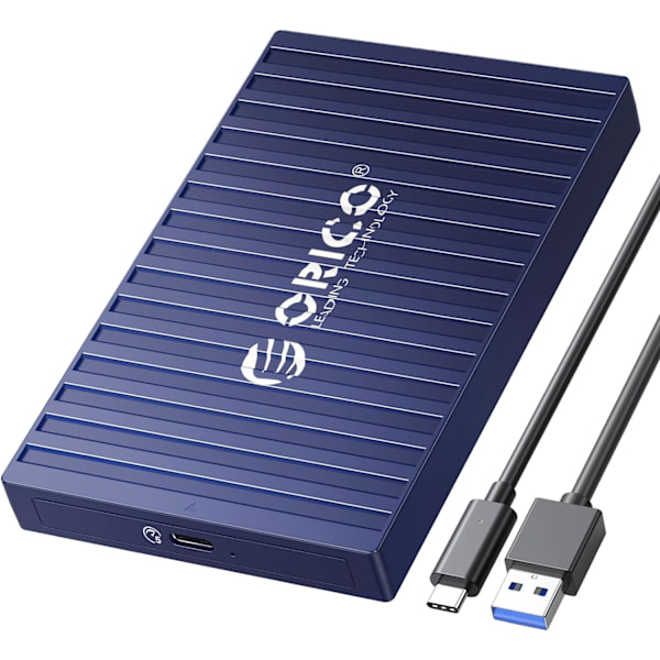 2,5\" hårddiskhölje, 6 Gbps USB 3.1 Gen 1 verktygsfritt externt hårddiskhölje för 2,5 tum 7 mm/9,5 mm SATA HDD & SSD, stödjer UASP, med USB-kabel