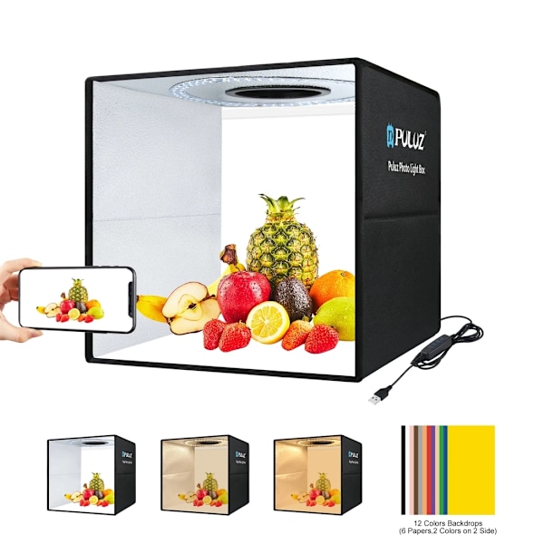 Hgry 40cm Fotobox Ljus Ljus Bärbar Ljus USB Foto Belysning Studio Shoot