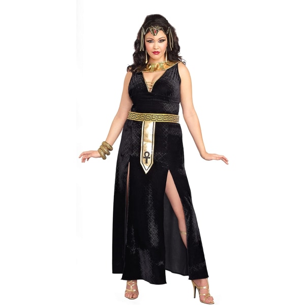 amgirl Dam Plus-Size Utsökt Kleopatra Kostym Svart/Guld 3X/4X