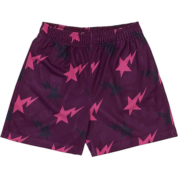 MLEMON Mesh Graphic Print Shorts Casual Workout Cool Shorts Gym Basket Running Short Pants