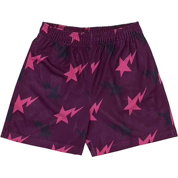 MLEMON Mesh Graphic Print Shorts för män, Casual Workout Cool Shorts, Gym Basket Running Short Pants
