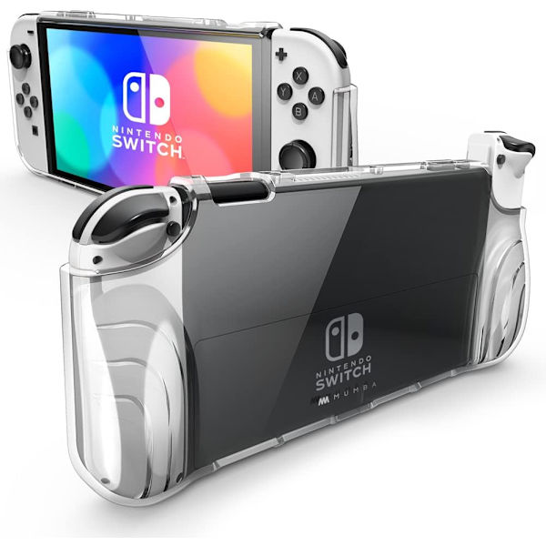 ba Fodral för Nintendo Switch OLED 2021, [Thunderbolt Series] Skyddande Genomskinligt Skal med TPU-Grepp Kompatibel med Nintend Clear