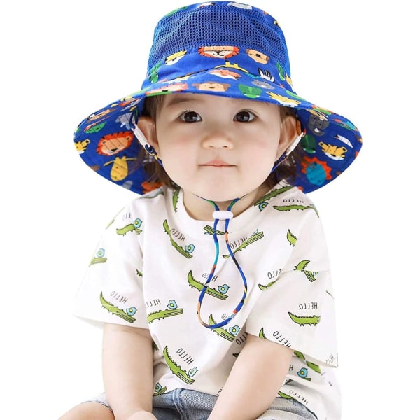 racy Baby Toddler Kids Justerbar Solskydd Hatt UPF 50+ Pojkar Flickor Mesh Bucket Hat Fällbar Zoo 8-12 År