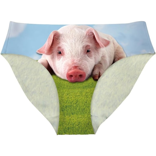 lukee Sexiga Kvinnor Underkläder Trosor Andas Hipster Trosa Vit Alpaca Print Pig X-Large