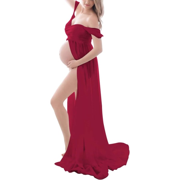 lax Maternity Off Shoulders Röd Liten