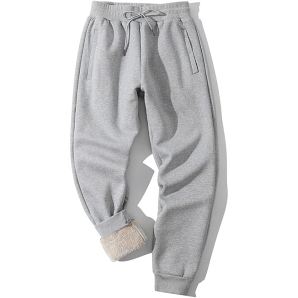 MEA Herrar Varm Sherpa Fleece Fodrade Joggingbyxor Vinter Tjocka Spår Aktiva Löpning Joggerbyxor Stängda Botten Li X-Large