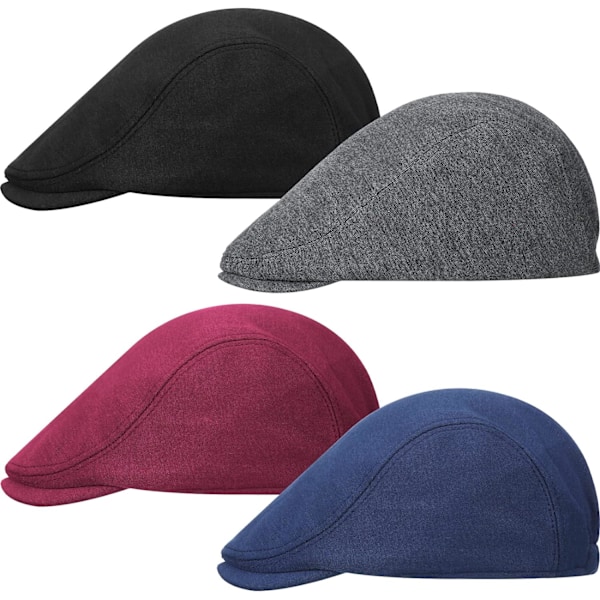 ieces Herr Flat Cap Gatsby Newsboy Hat Körning Cabbie Jakt Cap Svart, Mörk Gra Medium