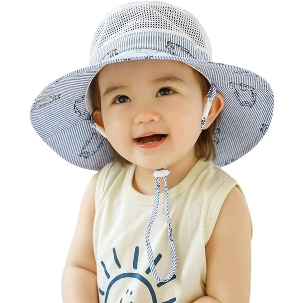 racy Baby Toddler Kids Justerbar Solskydd Hatt UPF 50+ Pojkar Flickor Mesh Bucket Hat Fällbar