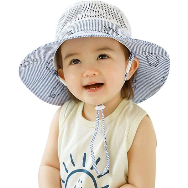 racy Baby Toddler Kids Justerbar Solskydd Hatt UPF 50+ Pojkar Flickor Mesh Bucket Hat Fällbar Groda 2-4T