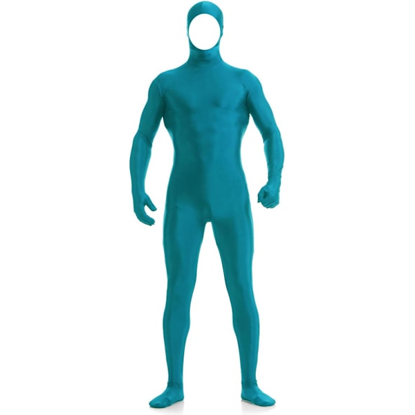 ler herr- och damspandex öppen ansikte helkropp zentai kostym body lake blue large